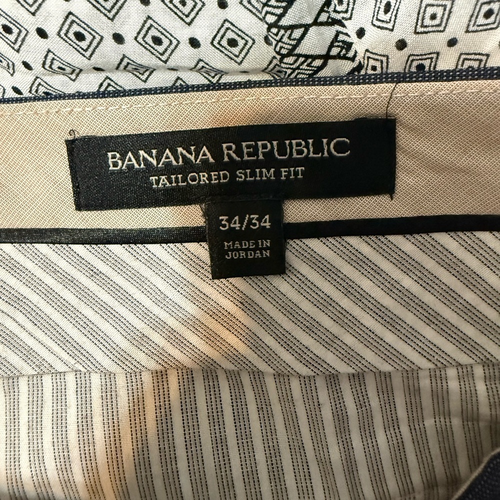 Wool Dress Pants 34 Tailored Slim Fit Gray Banana Republic - Picture 4 of 8